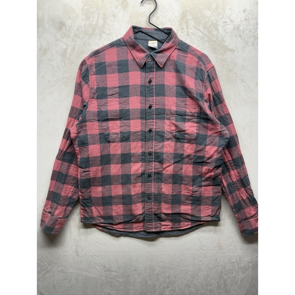 Faherty Flannel Shirt Mens Large Plaid Reversible LS Button Preppy Hiking Pink
